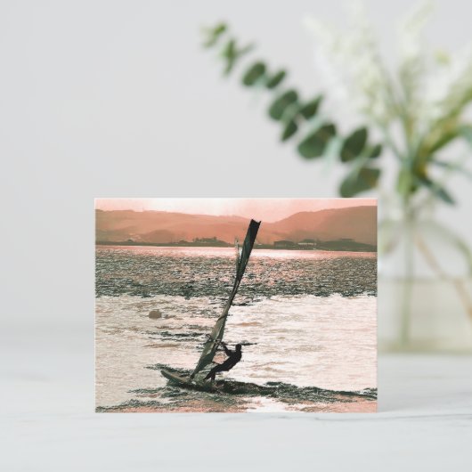 WINDSURFEN POSTKARTE (Stehend Vorderseite)