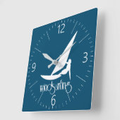 Windsurfen Quadratische Wanduhr (Winkel)