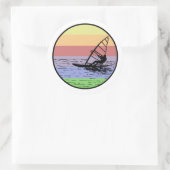 Windsurfen Runder Aufkleber (Tasche)