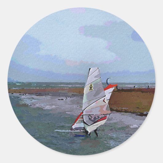 WINDSURFEN RUNDER AUFKLEBER (Vorderseite)