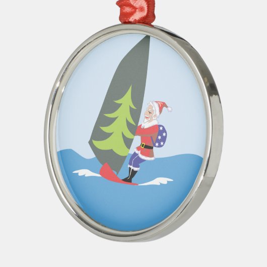 Windsurfen Silbernes Ornament (Links)