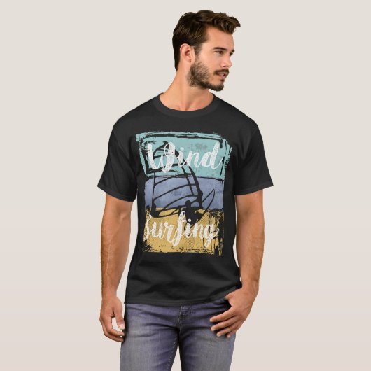 Windsurfen Vintag Retro Windsurfen T-Shirt (Vorne ganz)