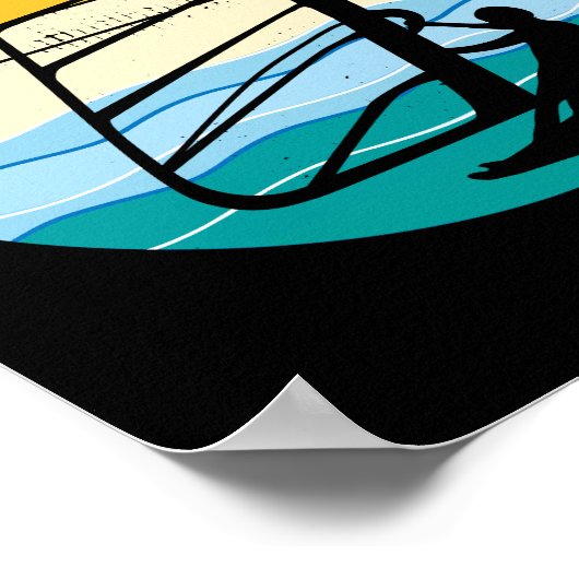 Windsurfen Windsurfen Surfen Surfen Wassersport Poster (Ecke)
