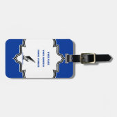 Windsurfer an Bord schwarz, blau Windsurfeigens Gepäckanhänger (Vorderseite horizontal)