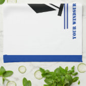 Windsurfer an Bord schwarz, blau Windsurfeigens Handtuch (Gefaltet)