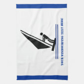 Windsurfer an Bord schwarz, blau Windsurfeigens Handtuch (Vertikal)