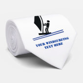 Windsurfer an Bord schwarz, blau Windsurfeigens Krawatte (Gerollt)