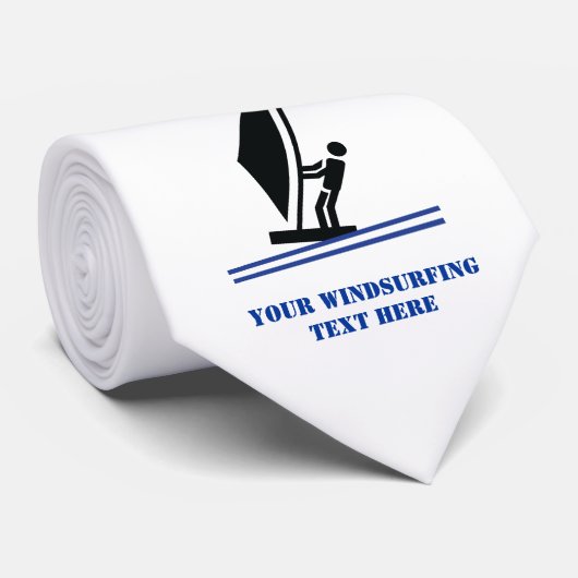 Windsurfer an Bord schwarz, blau Windsurfeigens Krawatte (Gerollt)