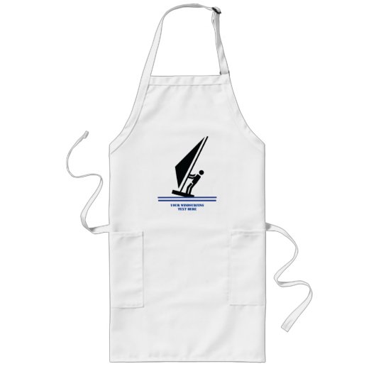 Windsurfer an Bord schwarz, blau Windsurfeigens Lange Schürze (Vorne)