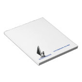 Windsurfer an Bord schwarz, blau Windsurfeigens Notizblock (angewinkelt)