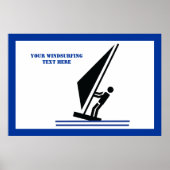 Windsurfer an Bord schwarz, blau Windsurfeigens Poster (Vorne)