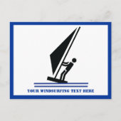 Windsurfer an Bord schwarz, blau Windsurfeigens Postkarte (Vorderseite)