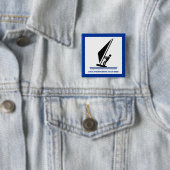 Windsurfer an Bord schwarz, blau Windsurfen Button (Beispiel)