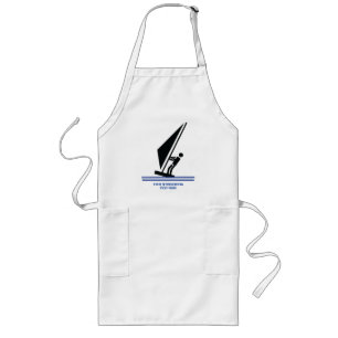 Windsurfer an Bord schwarz, blaues Windsurfen indi Lange Schürze