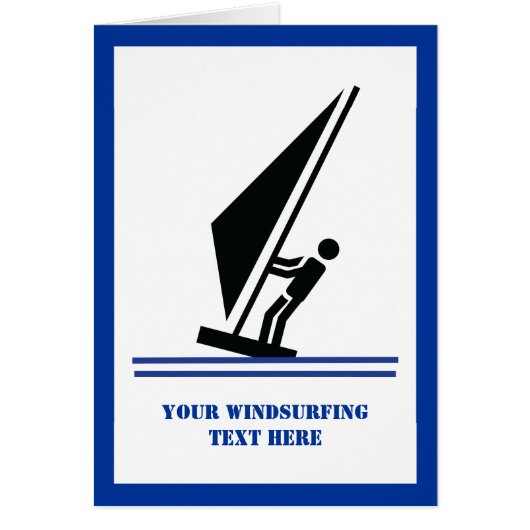 Windsurfer an Bord Windsurfing vertikale Karte (Vorne)