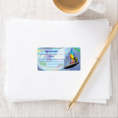 WindSurfer auf großen Meereswellen Adressaufkleber (Insitu)