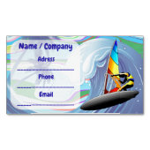 WindSurfer auf großen Meereswellen Magnetische Visitenkarte (Vorderseite)