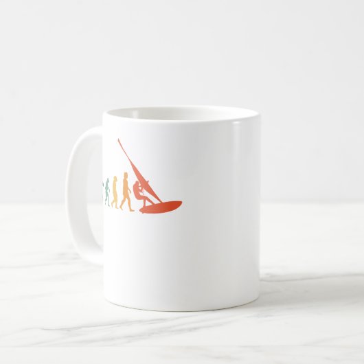 Windsurfer Evolution Retro Windsurfen Kaffeetasse (Vorderseite Links)