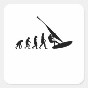 Windsurfer Evolution Windsurfen Surfen Surfen Quadratischer Aufkleber