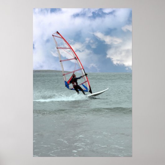 Windsurfer im Sturm Poster (Vorne)