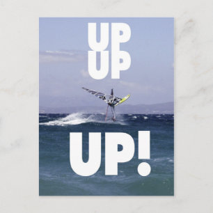 Windsurfer in der Luft Postkarte