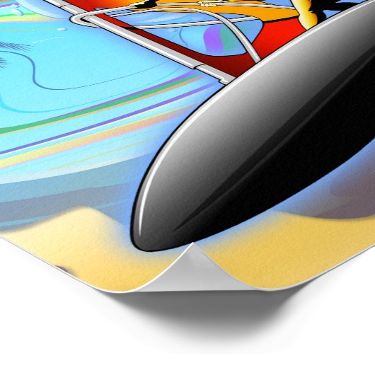 WindSurfer on Ocean Waves Poster Paper (Matte) (Ecke)