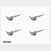 Windsurfer Ovaler Aufkleber (Blatt)