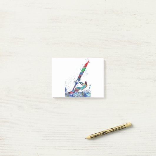 Windsurfer Post-it Klebezettel (Auf Schreibtisch)
