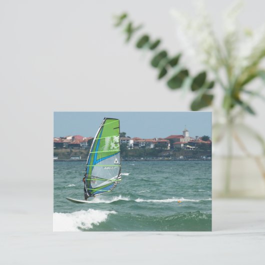 Windsurfer Postkarte (Stehend Vorderseite)