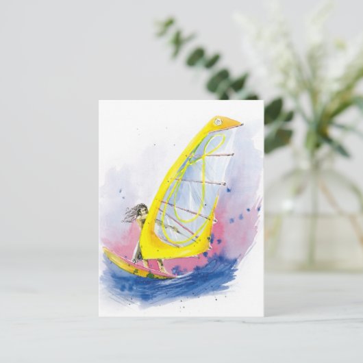 Windsurfer Postkarte (Stehend Vorderseite)