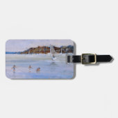 Windsurfer und Badegäste Gepäckanhänger (Vorderseite horizontal)