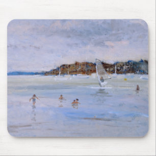 Windsurfer und Badegäste Mousepad