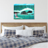WindSurfer Windsurfen in Hawaii Seascape Wrappe Leinwanddruck (Insitu (Schlafzimmer))