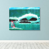 WindSurfer Windsurfen in Hawaii Seascape Wrappe Leinwanddruck (Insitu (Holzboden))