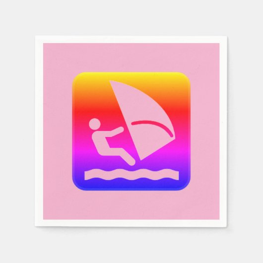 Windsurfer - Windsurfen Rainbow Wassersport Serviette (Vorderseite)