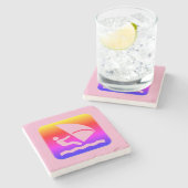 Windsurfer - Windsurfen Regenbogen Steinuntersetzer (Seitenansicht)