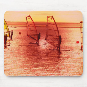 Windsurfers auf Horizont-Mausunterlage Mousepad