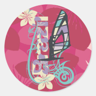 Windsurfing Brasilien-T - Shirts und -geschenke Runder Aufkleber