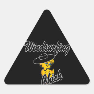 Windsurfing Chick #4 Dreieckiger Aufkleber