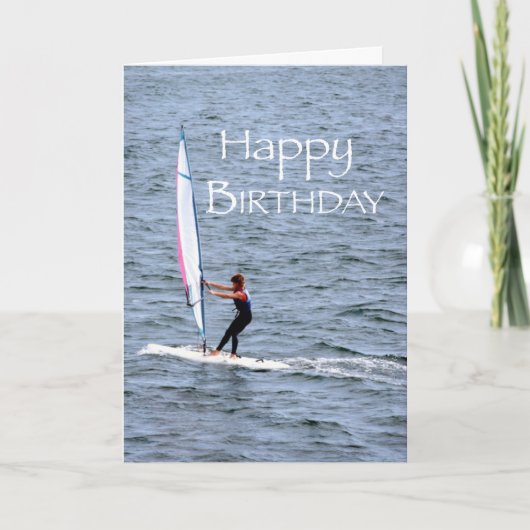 Windsurfing Geburtstag Karte (Vorderseite)
