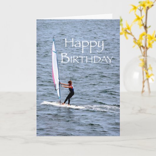Windsurfing Geburtstag Karte (Gelbe Blume)