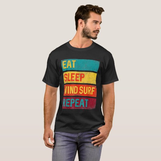 Windsurfing Geschenk essen Sleep Windsurf Wiederho T-Shirt (Vorne ganz)