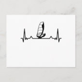 Windsurfing Heartbeat Line Funny Gifts Postkarte (Vorderseite)