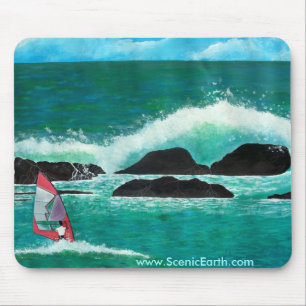 Windsurfing in Hawaii-Ozean Mousepad Kunstmalerei