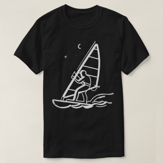 Windsurfing Line Art T-Shirt (Design vorne)