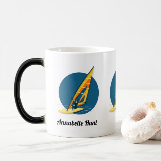 Windsurfing Magic-Tasse Verwandlungstasse (Mit Donut)