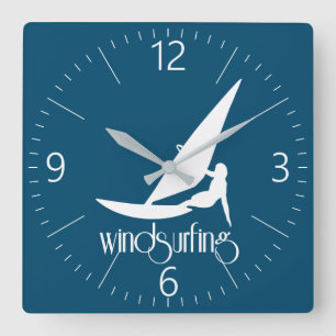 Windsurfing Quadratische Wanduhr