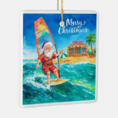 Windsurfing-Santa-Strand-Weihnachtskarte Keramikornament (Rechts)
