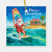 Windsurfing-Santa-Strand-Weihnachtskarte