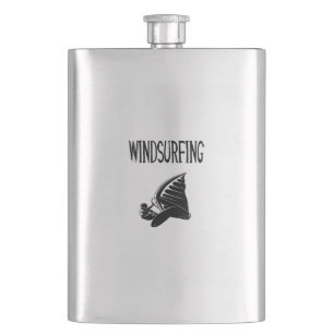 windsurfing schwarzer Sport des Textes v5 windsurf Flachmann